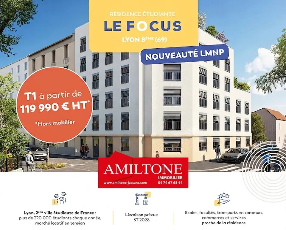 Lyon 8ème - Pour investisseurs et créateurs de patrimoine immobilier dispositif Lmnp