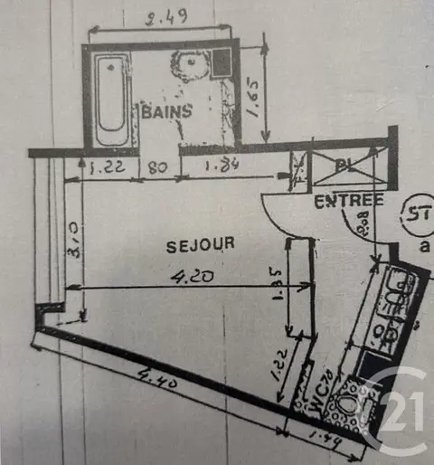 Appartement F1 à vendre PARIS